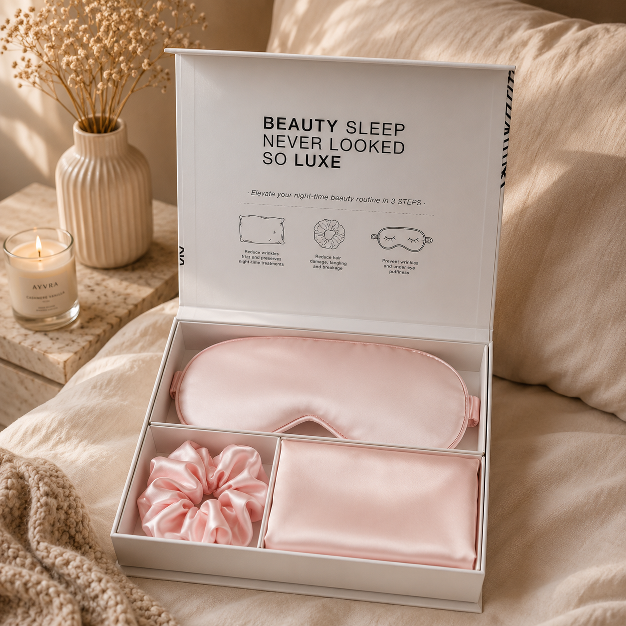 Satin Three-Piece Eye Mask Box Set