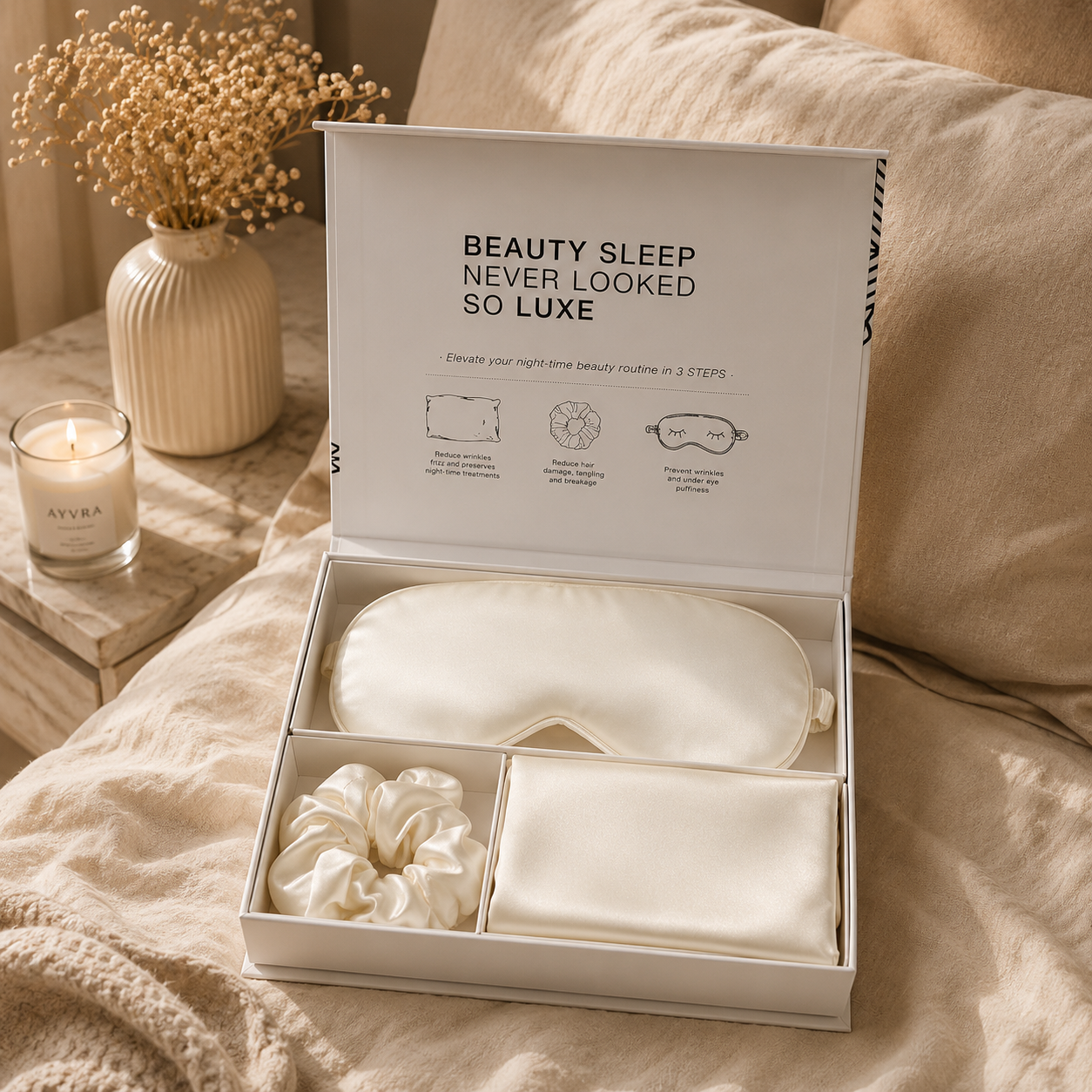 Satin Three-Piece Eye Mask Box Set