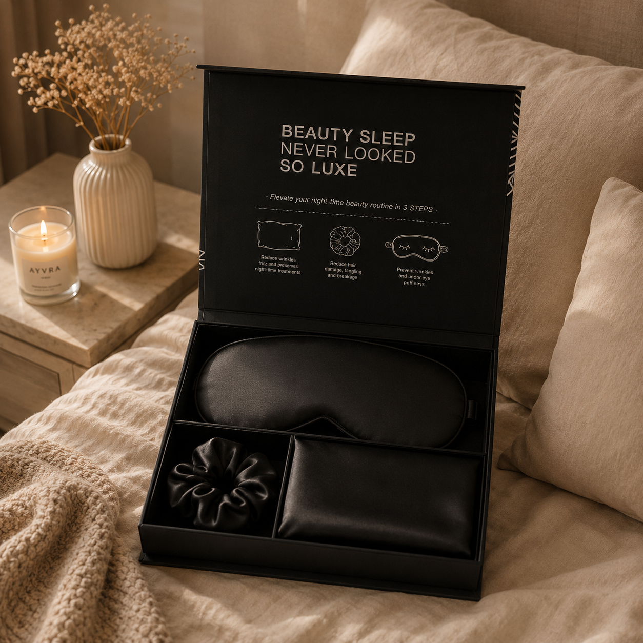 Satin Three-Piece Eye Mask Box Set