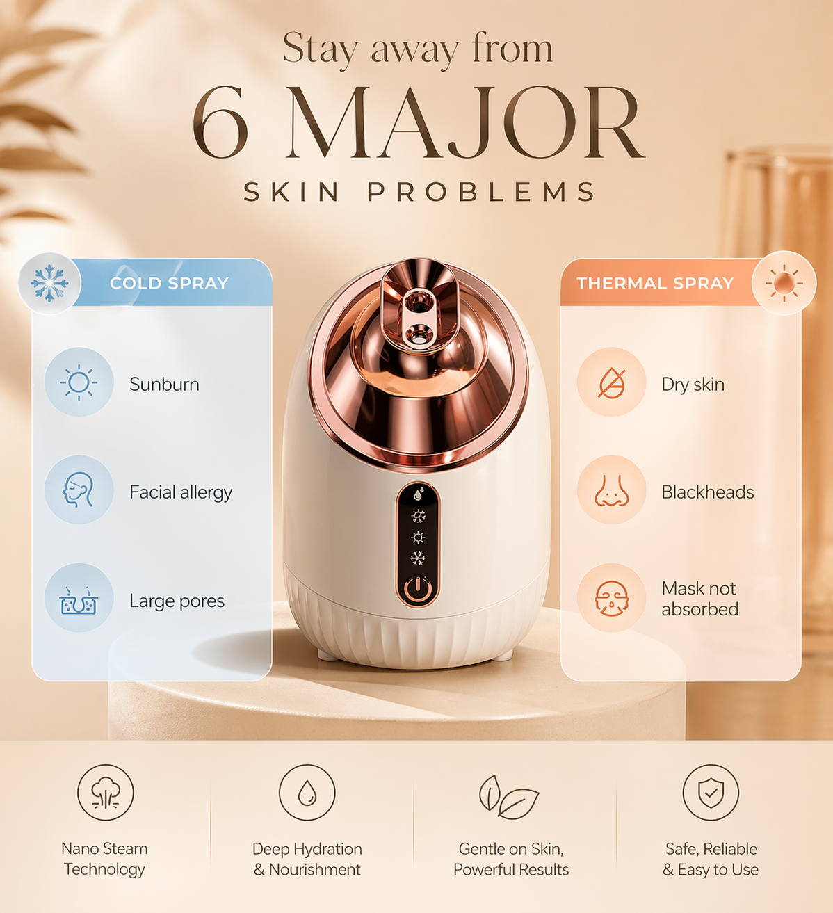 XL 240ml Hydrating Facial Steamer | Elevated At-Home Spa Experience