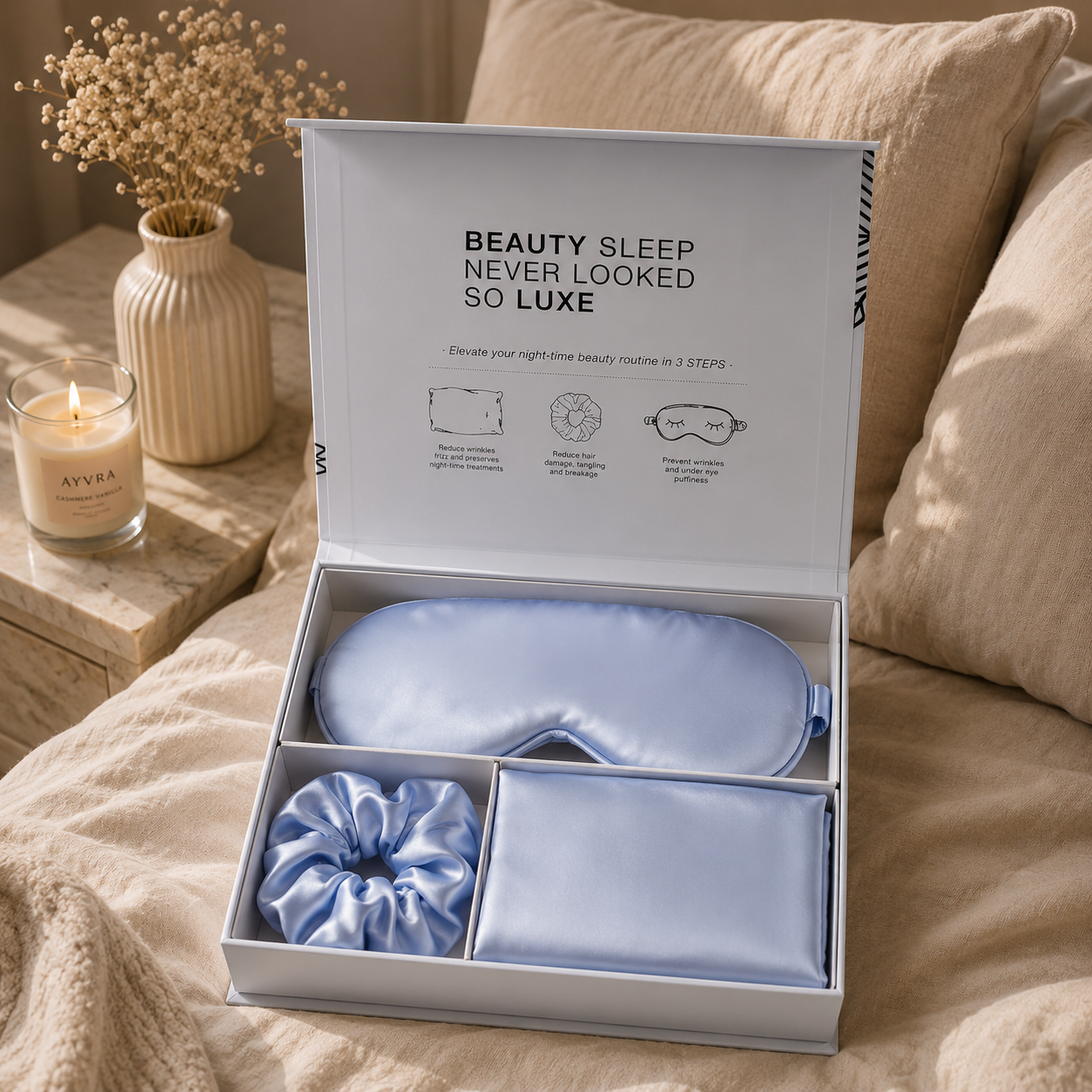 Satin Three-Piece Eye Mask Box Set