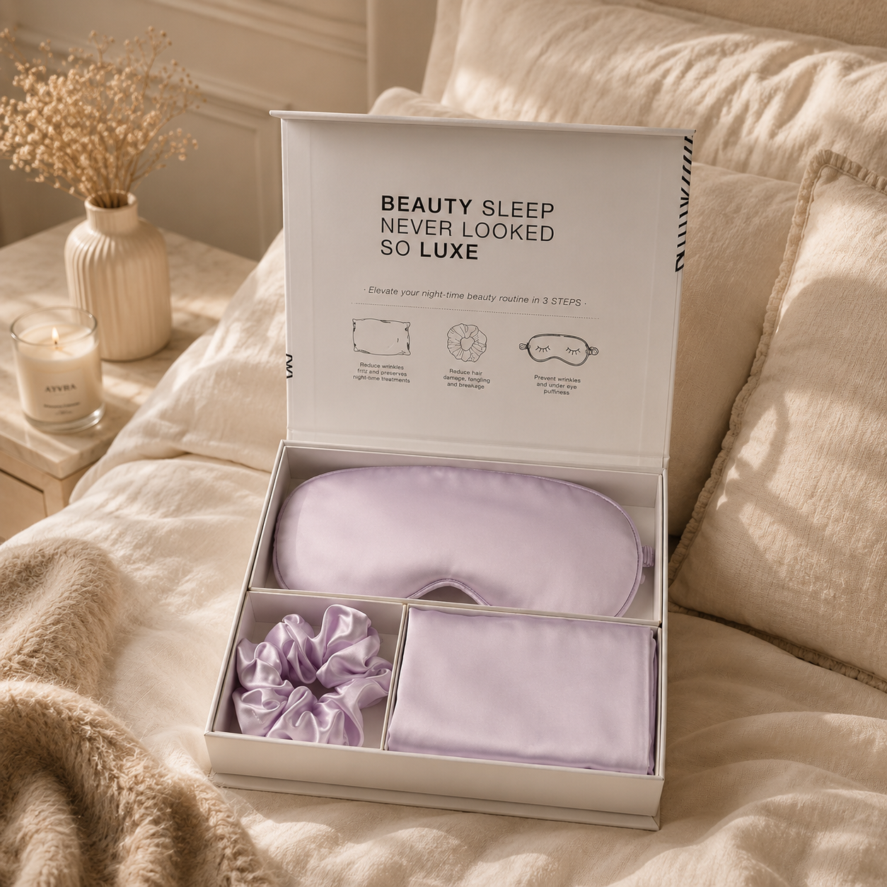 Satin Three-Piece Eye Mask Box Set