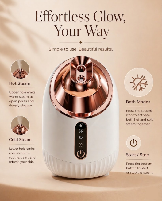 XL 240ml Hydrating Facial Steamer | Elevated At-Home Spa Experience