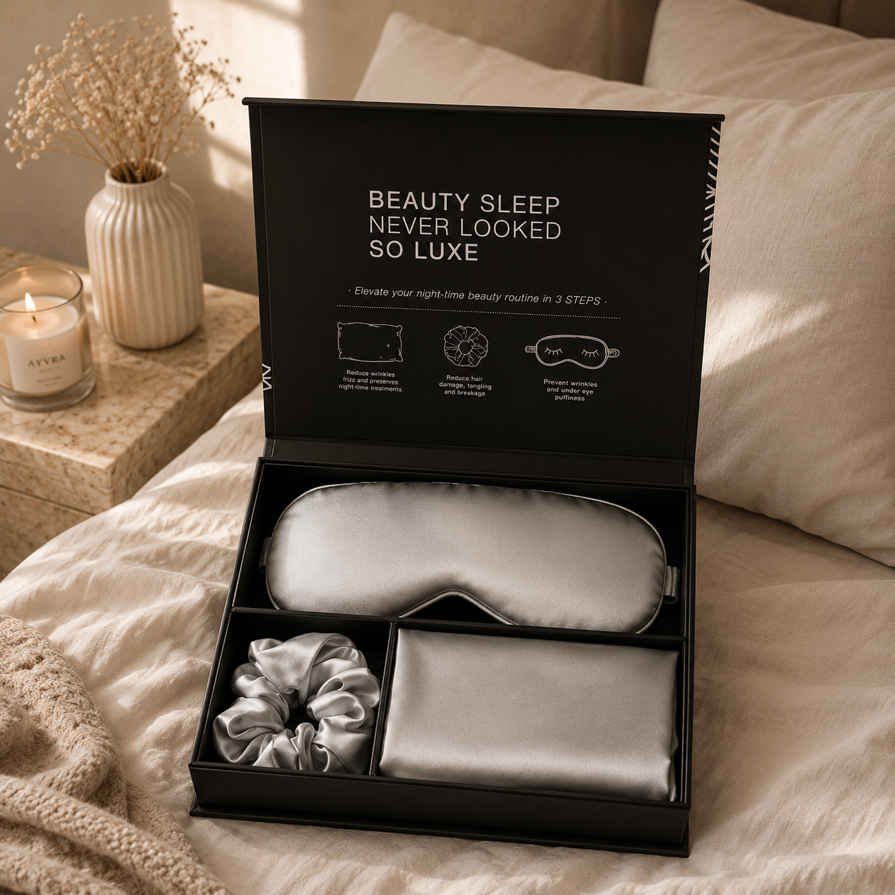 Satin Three-Piece Eye Mask Box Set