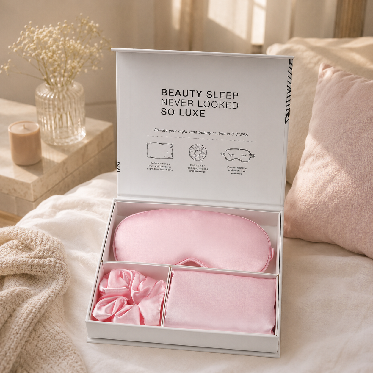 Satin Three-Piece Eye Mask Box Set