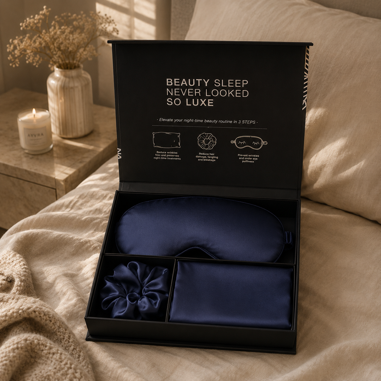 Satin Three-Piece Eye Mask Box Set